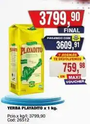 Maxiconsumo Playadito - yerba playadito x 1 kg oferta