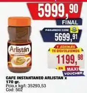 Maxiconsumo Arlistán - cafe instantaneo arlistan x 170 gr oferta