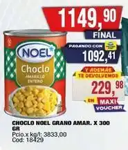Maxiconsumo Noel - choclo grano amar. x 300 gr oferta