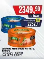 Maxiconsumo Molto - lomo de atun molto ac-nat x 170 grs oferta