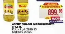 Maxiconsumo Aceite girasol marolio/molto cod: 589-20020 oferta