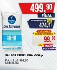 Maxiconsumo Dos estrellas - sal dos estrel fina x500 gr oferta