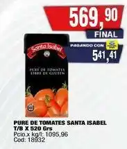 Maxiconsumo Santa isabel - pure de tomates oferta