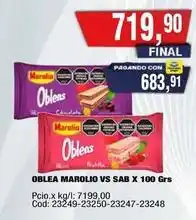 Maxiconsumo Marolio - obleas vs sab x 100 grs oferta