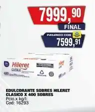 Maxiconsumo Hileret - edulcorante sobres clasico x 400 sobres oferta