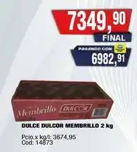 Maxiconsumo Dulcor - dulce dulcor membrillo 2 kg oferta