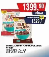 Maxiconsumo Lasfor - cereal lasfor a.frut./bol.choc. x180gr oferta
