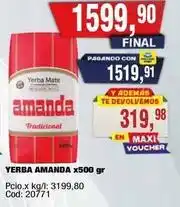 Maxiconsumo Amanda - yerba amanda x500 gr oferta
