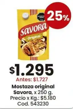 Coto Savora mostaza original oferta