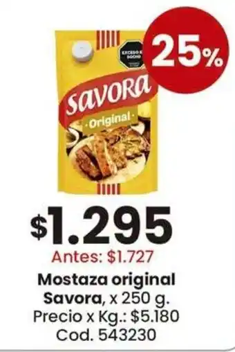 Coto Savora mostaza original oferta