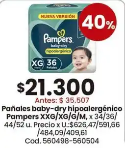 Coto Pampers pañales baby-dry hipoaletgénico oferta