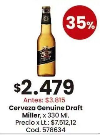 Miller cerveza genuine draft