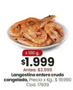 Coto Langostino entero crudo congelado oferta