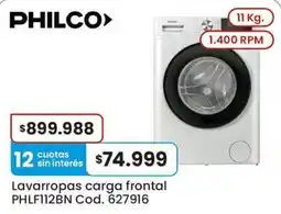 Coto Philco lavarropas carga frontal oferta