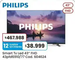 Coto Philips smart tv led 43" fhd 43pfd6910/77 oferta