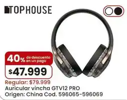 Coto Tophouse auricular vincha gtv12 pro oferta