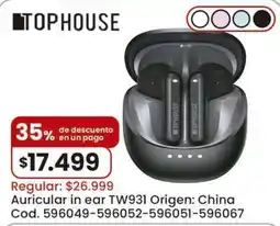 Coto Tophouse auricular in ear oferta