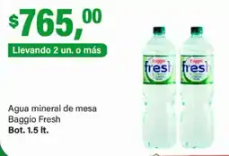 Supermercados Damesco Baggio Fresh Agua mineral de mesa oferta