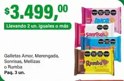 Supermercados Damesco Begy galletas amor, merengada, sonrisas, mellizas o rumba oferta