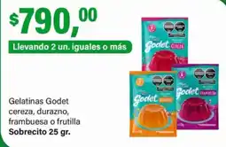 Supermercados Damesco Godet gelatinas cereza durazno frambuesa o frutilla oferta