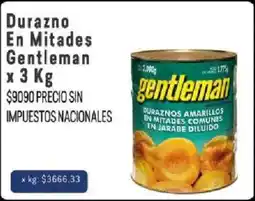 Makro Gentleman durazno en mitades oferta