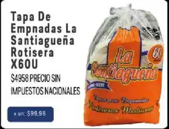 La santiagueña tapa de empanadas rotisera x60u