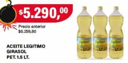 Supermercados Damesco Legitimo aceite girasol oferta
