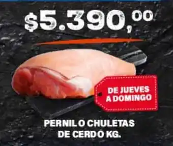 Pernil o chuletas de cerdo kg.