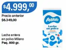 Supermercados Damesco Milano leche entera en polvo oferta