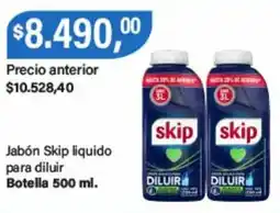 Supermercados Damesco Skip jabón liquido para diluir oferta