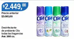 Supermercados Damesco Clio desinfectante de ambiente todas las fragancias oferta
