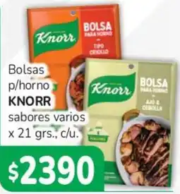 Beltrán Supermercados Knorr bolsas p/horno sabores varios oferta