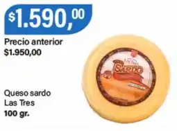Supermercados Damesco Las tres queso sardo oferta