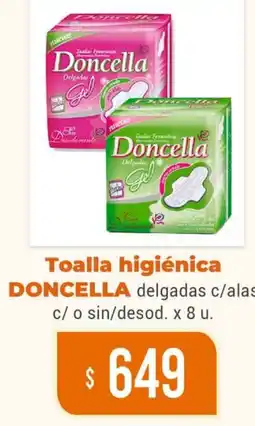 Beltrán Supermercados Doncella toalla higiénica delgadas c/ alas oferta