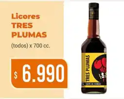 Beltrán Supermercados Tres plumas licores oferta