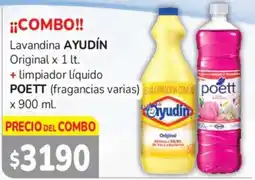 Beltrán Supermercados Ayudín lavandina original + poett limpiador líquido oferta