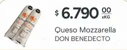 El Milagro Mayorista Don benedecto queso mozzarella oferta