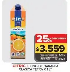 Carrefour Maxi Citric - jugo de naranja clasica tetra oferta