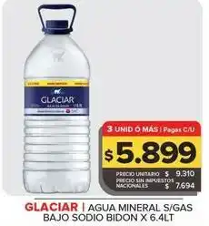 Carrefour Maxi Glaciar - agua mineral s/gas bajo sodio bidon oferta
