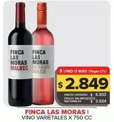 Carrefour Maxi Finca las moras - vino varietales x 750 cc oferta