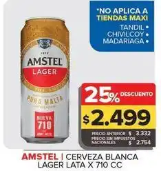 Carrefour Maxi Amstel - cerveza blanca lager lata oferta