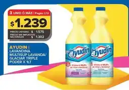 Carrefour Maxi Ayudin - lavandina multiuso lavanda/glaciar triple poder oferta