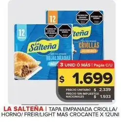 Carrefour Maxi La salteña - tapa empanada criolla horno/freir/light mas crocante oferta