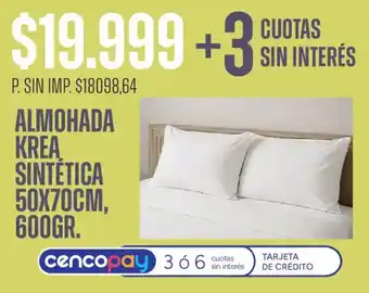 Almohada krea sintética