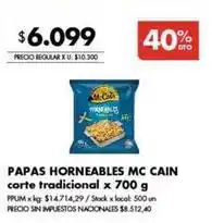 Mc cain - papas horneables corte tradicional