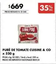 Disco Puré de tomate oferta