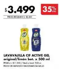 Disco Cif - lavavajilla active gel oferta