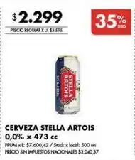 Disco Stella artois - cerveza 0,0% x 473 cc oferta