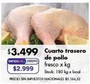 Disco Cuarto trasero de pollo fresco oferta