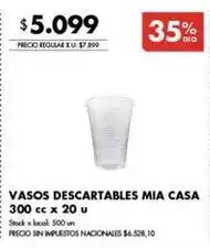 Disco Vasos descartables oferta